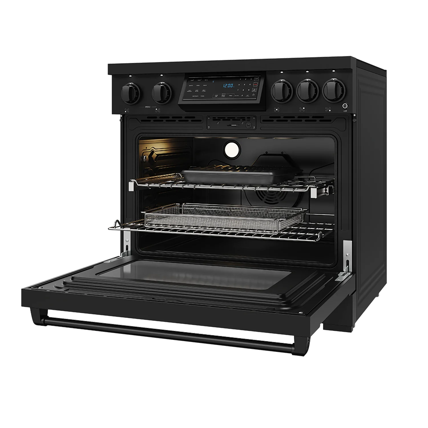 36 Inch Professional Induction Range With Tilt Panel Touch Control In Black Gordon Ramsay Series RSI36B