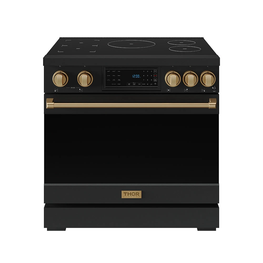 36 Inch Professional Induction Range With Tilt Panel Touch Control In Black And Bronze Gordon Ramsay Series RSI36BBRZ
