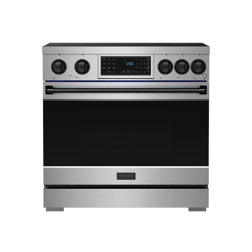 36 Inch Professional Induction Range With Tilt Panel Touch Control In Stainless Steel And Black Gordon Ramsay Series RSI36BLK