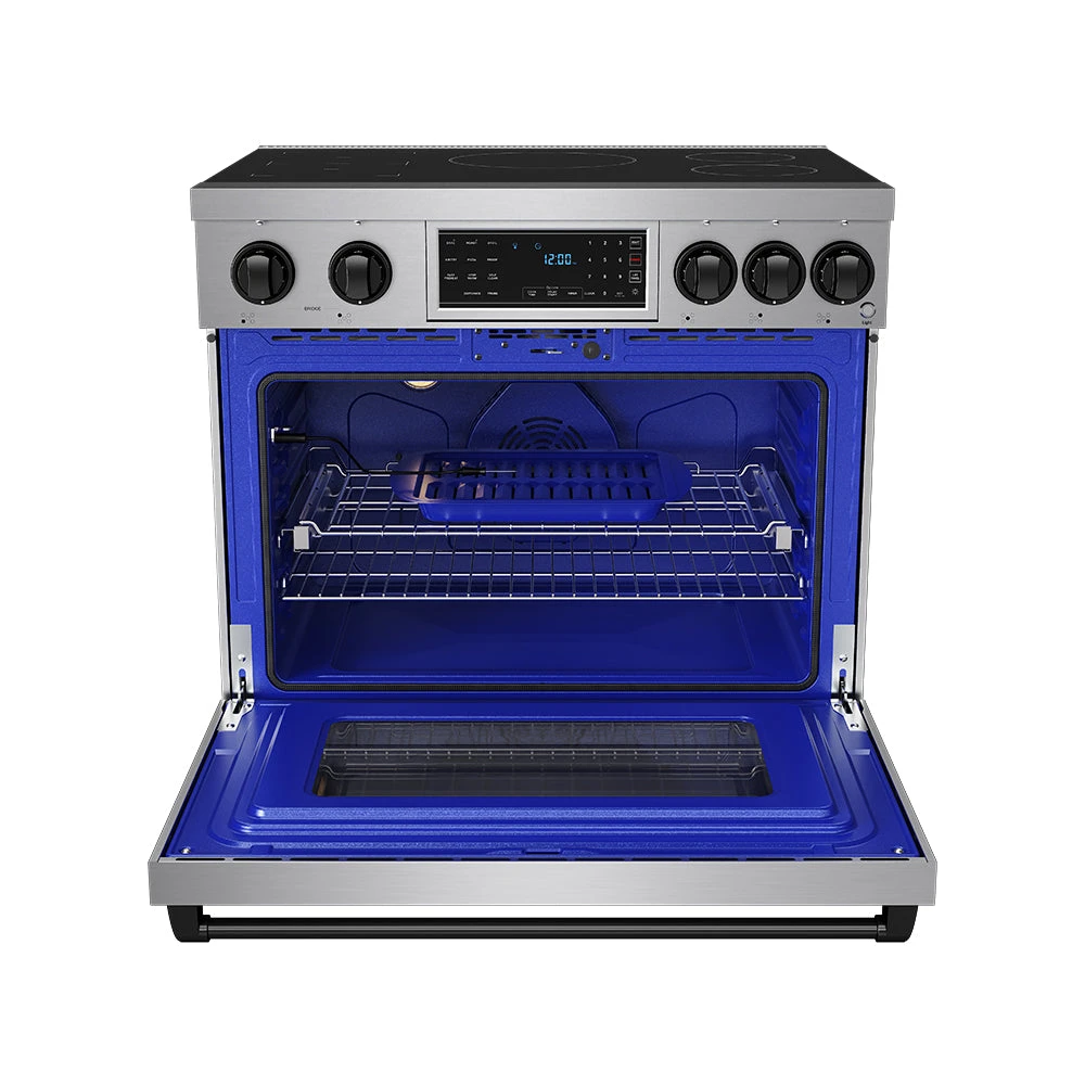 36 Inch Professional Induction Range With Tilt Panel Touch Control In Stainless Steel And Black Gordon Ramsay Series RSI36BLK