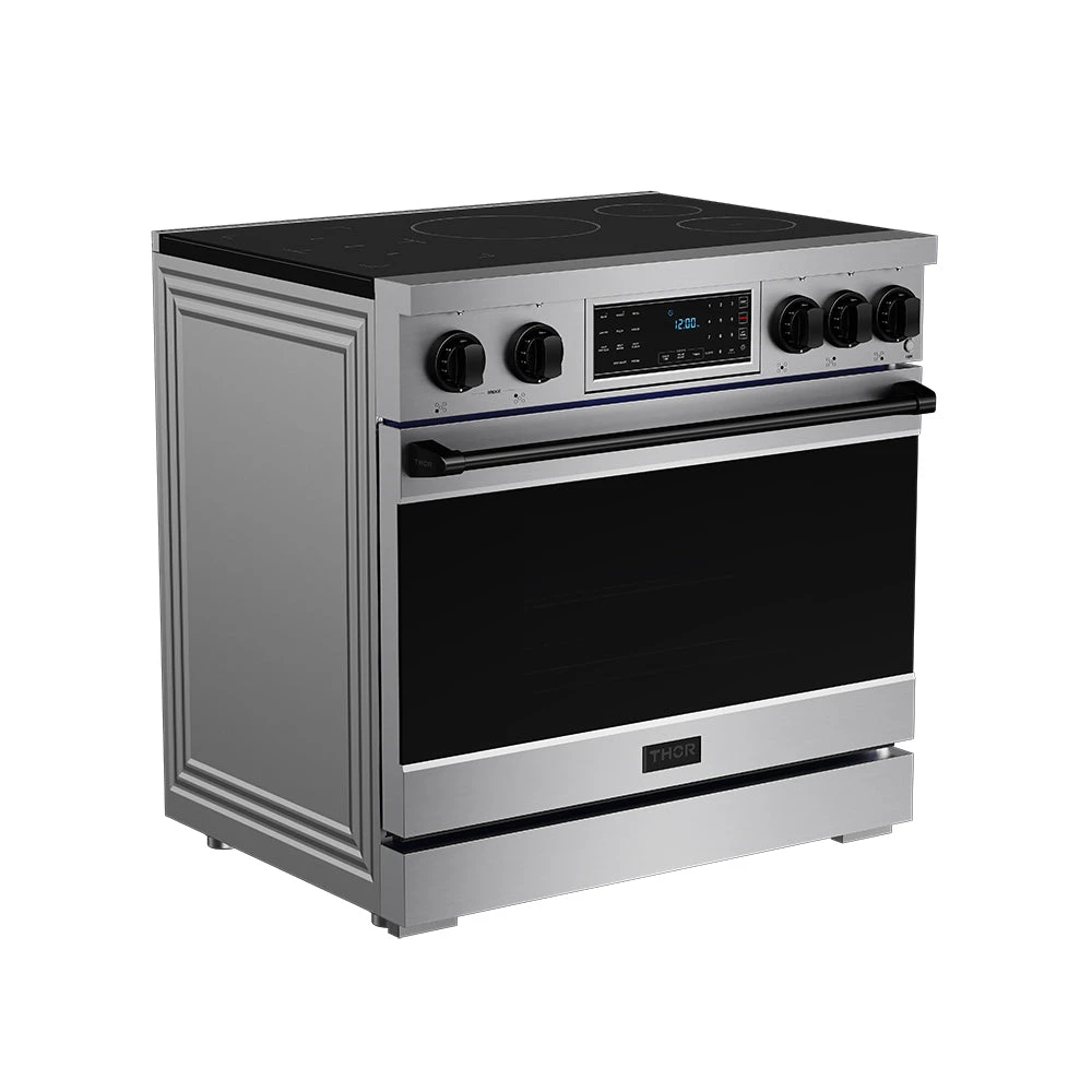 36 Inch Professional Induction Range With Tilt Panel Touch Control In Stainless Steel And Black Gordon Ramsay Series RSI36BLK