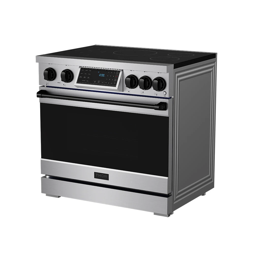 36 Inch Professional Induction Range With Tilt Panel Touch Control In Stainless Steel And Black Gordon Ramsay Series RSI36BLK