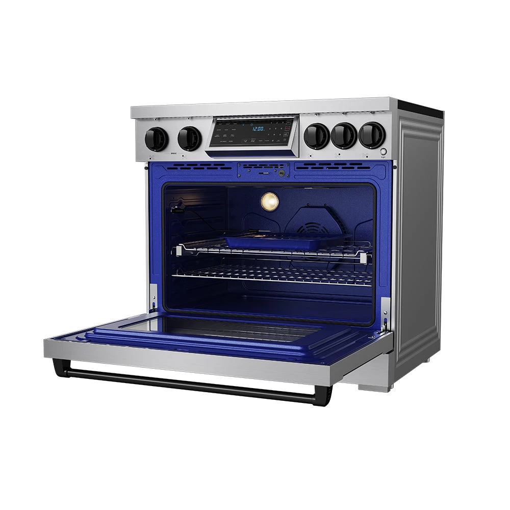 36 Inch Professional Induction Range With Tilt Panel Touch Control In Stainless Steel And Black Gordon Ramsay Series RSI36BLK