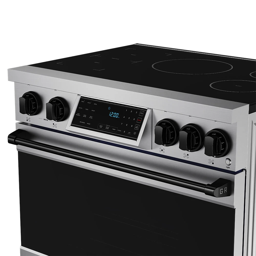 36 Inch Professional Induction Range With Tilt Panel Touch Control In Stainless Steel And Black Gordon Ramsay Series RSI36BLK