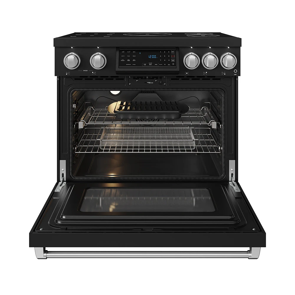 36 Inch Professional Induction Range With Tilt Panel Touch Control In Black And Stainless Steel Gordon Ramsay Series RSI36BSS