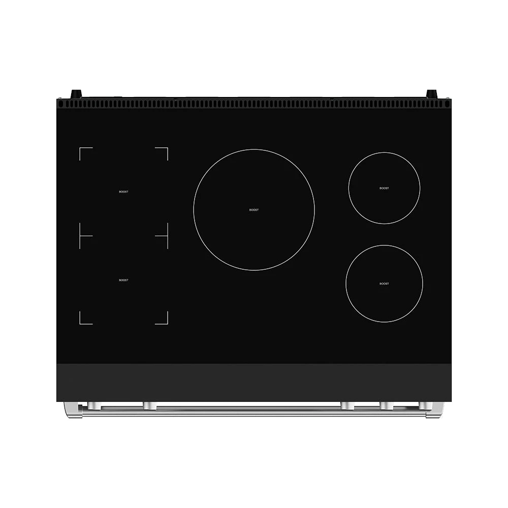 36 Inch Professional Induction Range With Tilt Panel Touch Control In Black And Stainless Steel Gordon Ramsay Series RSI36BSS