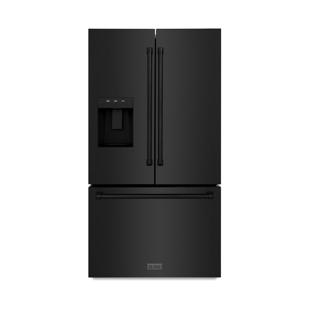 36 In. 28.9 Cu. Ft. Standard-depth French Door External Water Dispenser Refrigerator With Dual Ice Maker In Fingerprint-resistant Black Stainless Steel RSMW36BS