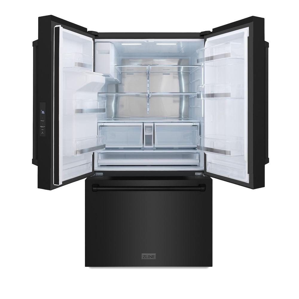 36 In. 28.9 Cu. Ft. Standard-depth French Door External Water Dispenser Refrigerator With Dual Ice Maker In Fingerprint-resistant Black Stainless Steel RSMW36BS
