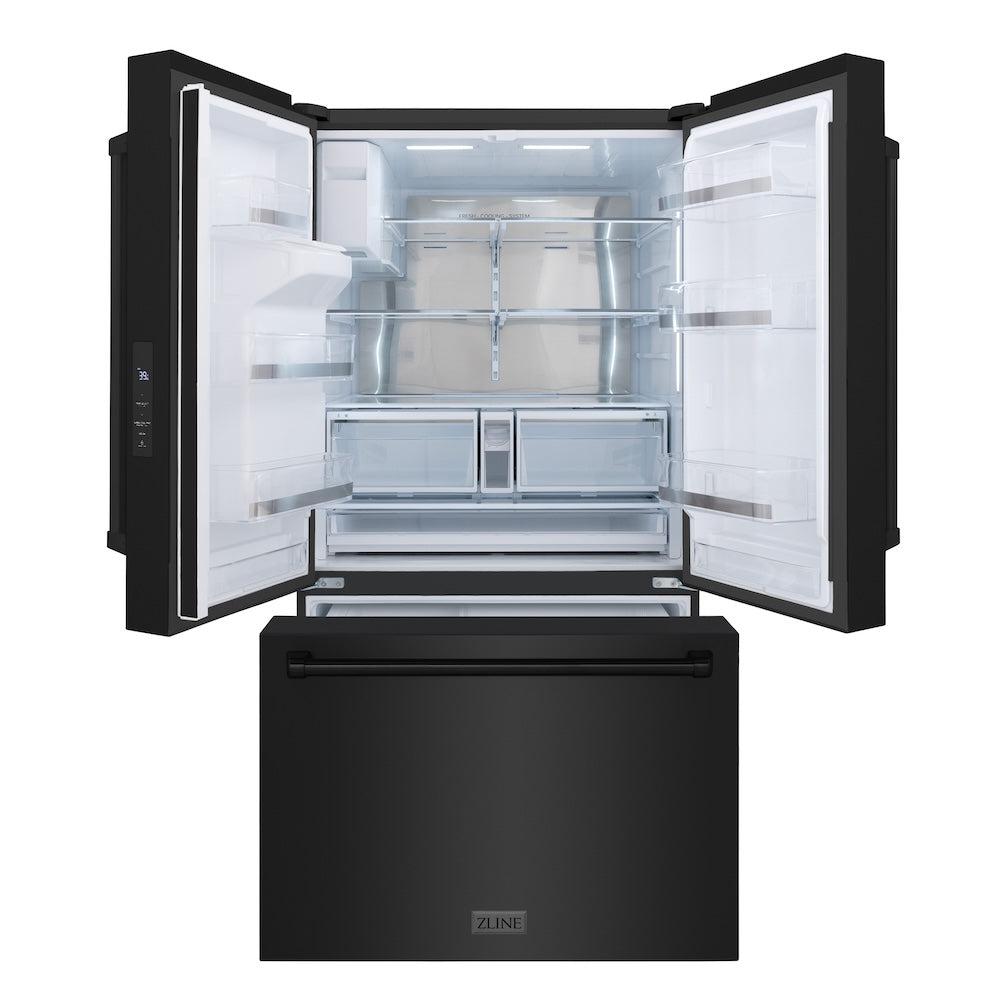 36 In. 28.9 Cu. Ft. Standard-depth French Door External Water Dispenser Refrigerator With Dual Ice Maker In Fingerprint-resistant Black Stainless Steel RSMW36BS