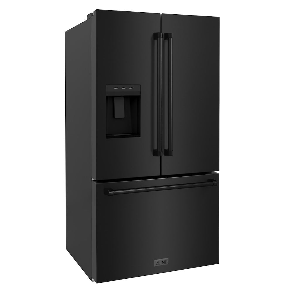 36 In. 28.9 Cu. Ft. Standard-depth French Door External Water Dispenser Refrigerator With Dual Ice Maker In Fingerprint-resistant Black Stainless Steel RSMW36BS