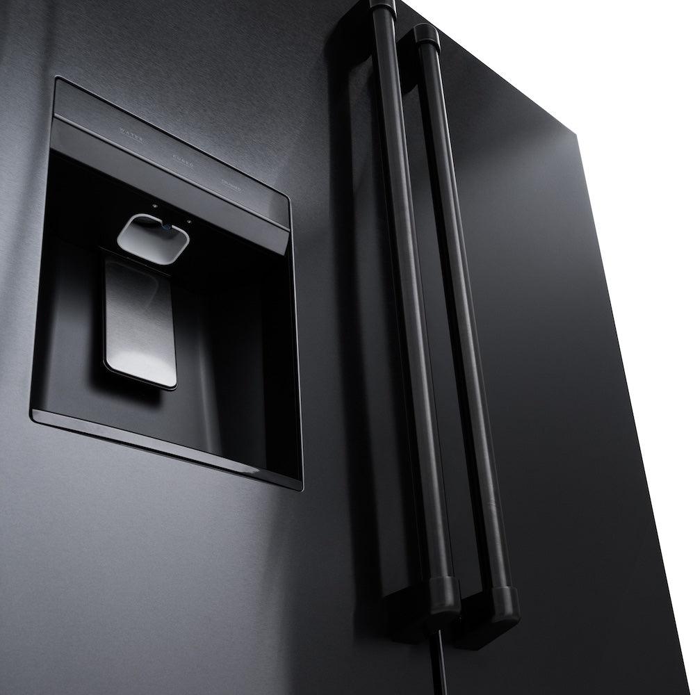 36 In. 28.9 Cu. Ft. Standard-depth French Door External Water Dispenser Refrigerator With Dual Ice Maker In Fingerprint-resistant Black Stainless Steel RSMW36BS