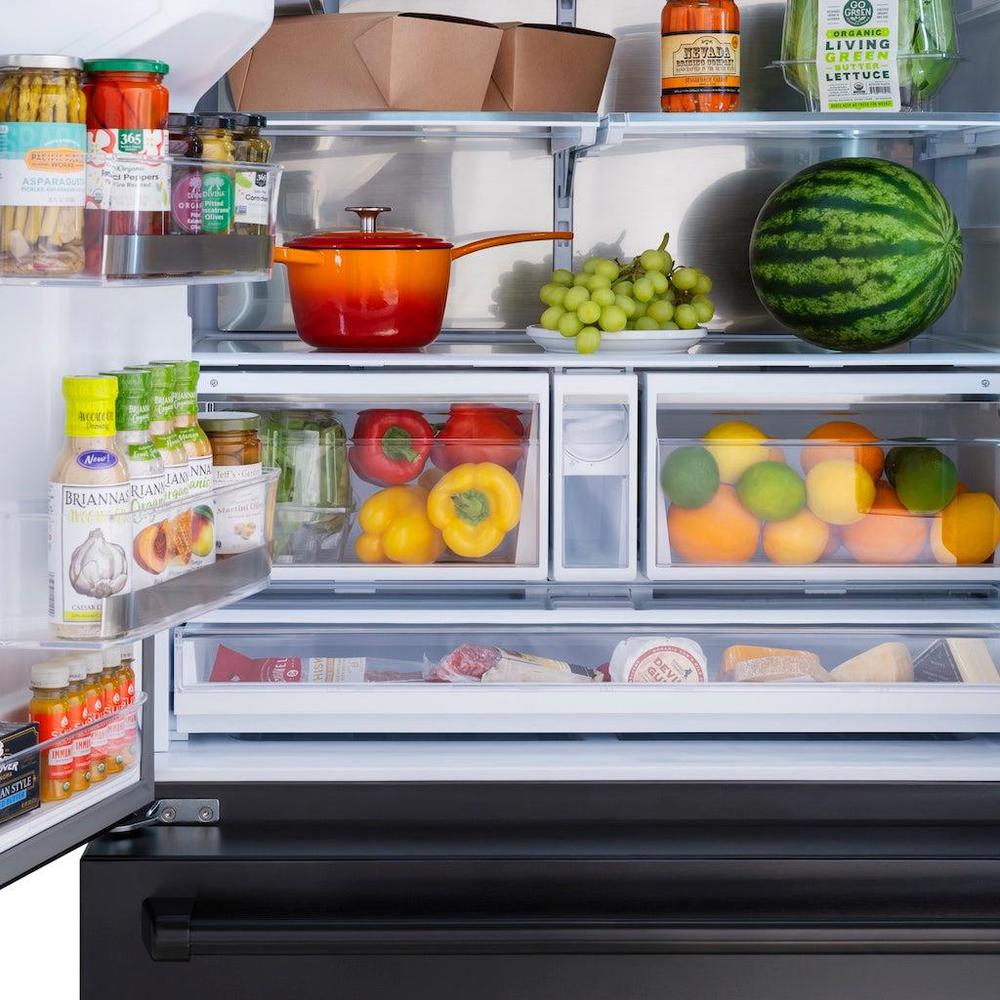 36 In. 28.9 Cu. Ft. Standard-depth French Door External Water Dispenser Refrigerator With Dual Ice Maker In Fingerprint-resistant Black Stainless Steel RSMW36BS