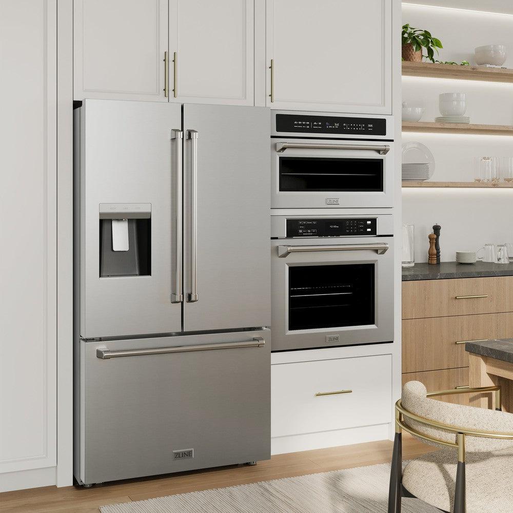 36 In. 28.9 Cu. Ft. Standard-depth French Door External Water Dispenser Refrigerator With Dual Ice Maker In Fingerprint-resistant Stainless Steel RSMW36