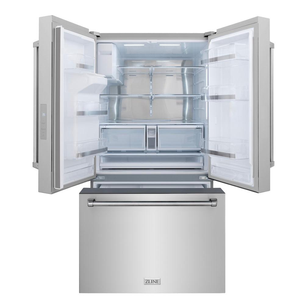 36 In. 28.9 Cu. Ft. Standard-depth French Door External Water Dispenser Refrigerator With Dual Ice Maker In Fingerprint-resistant Stainless Steel RSMW36