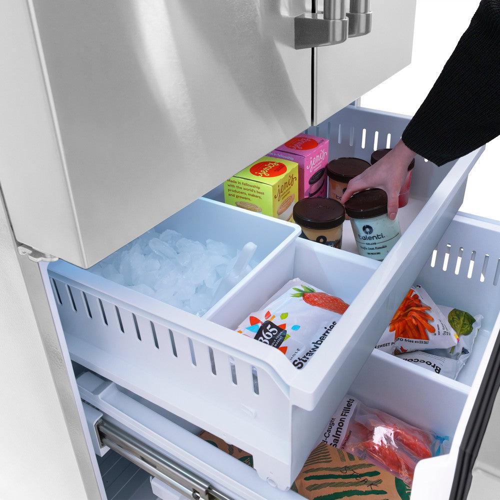 36 In. 28.9 Cu. Ft. Standard-depth French Door External Water Dispenser Refrigerator With Dual Ice Maker In Fingerprint-resistant Stainless Steel RSMW36