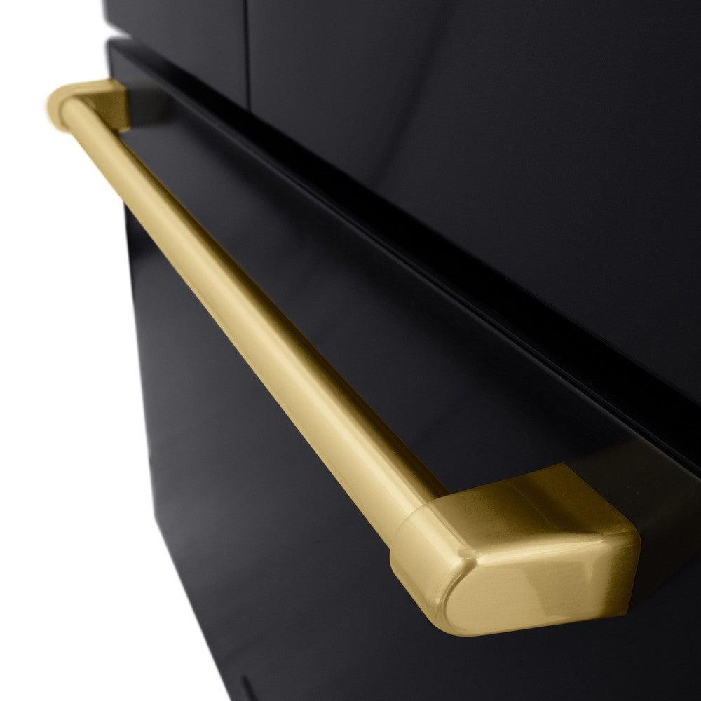 Autograph Edition 36 In. 28.9 Cu. Ft. Standard-depth French Door External Water Dispenser Refrigerator With Dual Ice Maker In Fingerprint-resistant Black Stainless Steel And Champagne Bronze RSMZW36BSCB