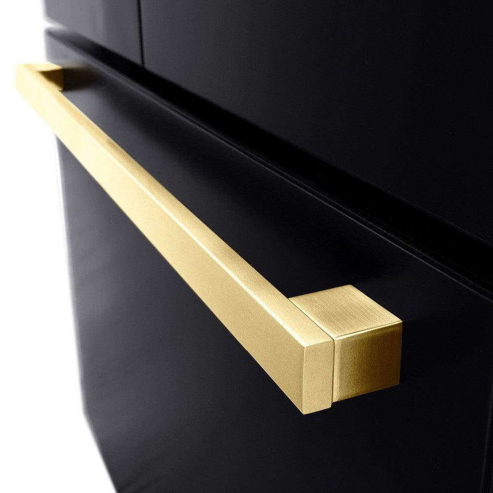 Autograph Edition 36 In. 28.9 Cu. Ft. Standard-depth French Door External Water Dispenser Refrigerator With Dual Ice Maker In Fingerprint-resistant Black Stainless Steel And Polished Gold Mod RSMZW36BSFG