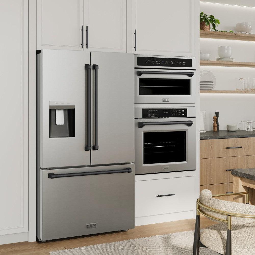 Autograph Edition 36 In. 28.9 Cu. Ft. Standard-depth French Door External Water Dispenser Refrigerator With Dual Ice Maker In Fingerprint-resistant Stainless Steel And Matte Black Traditional RSMZW36MB
