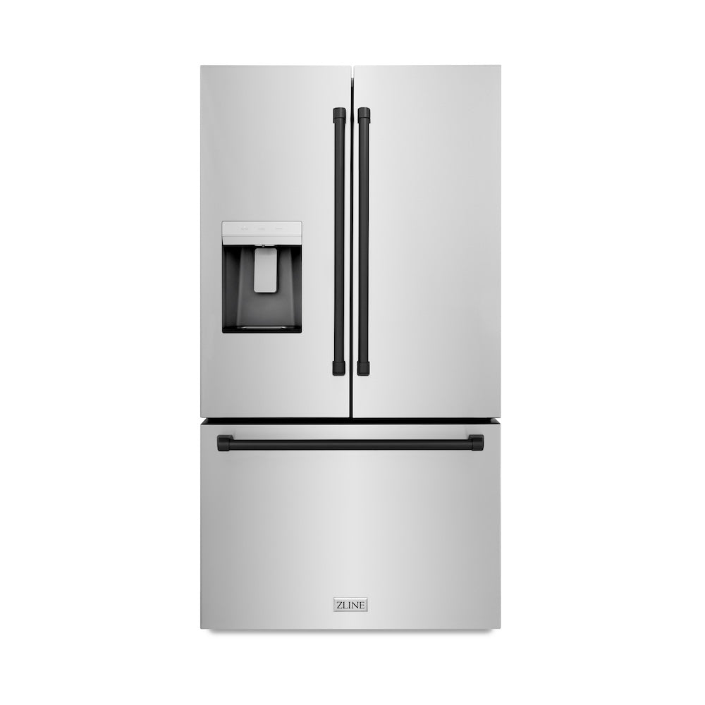 Autograph Edition 36 In. 28.9 Cu. Ft. Standard-depth French Door External Water Dispenser Refrigerator With Dual Ice Maker In Fingerprint-resistant Stainless Steel And Matte Black Traditional RSMZW36MB