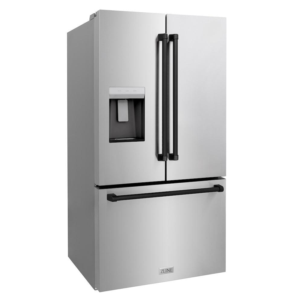 Autograph Edition 36 In. 28.9 Cu. Ft. Standard-depth French Door External Water Dispenser Refrigerator With Dual Ice Maker In Fingerprint-resistant Stainless Steel And Matte Black Traditional RSMZW36MB