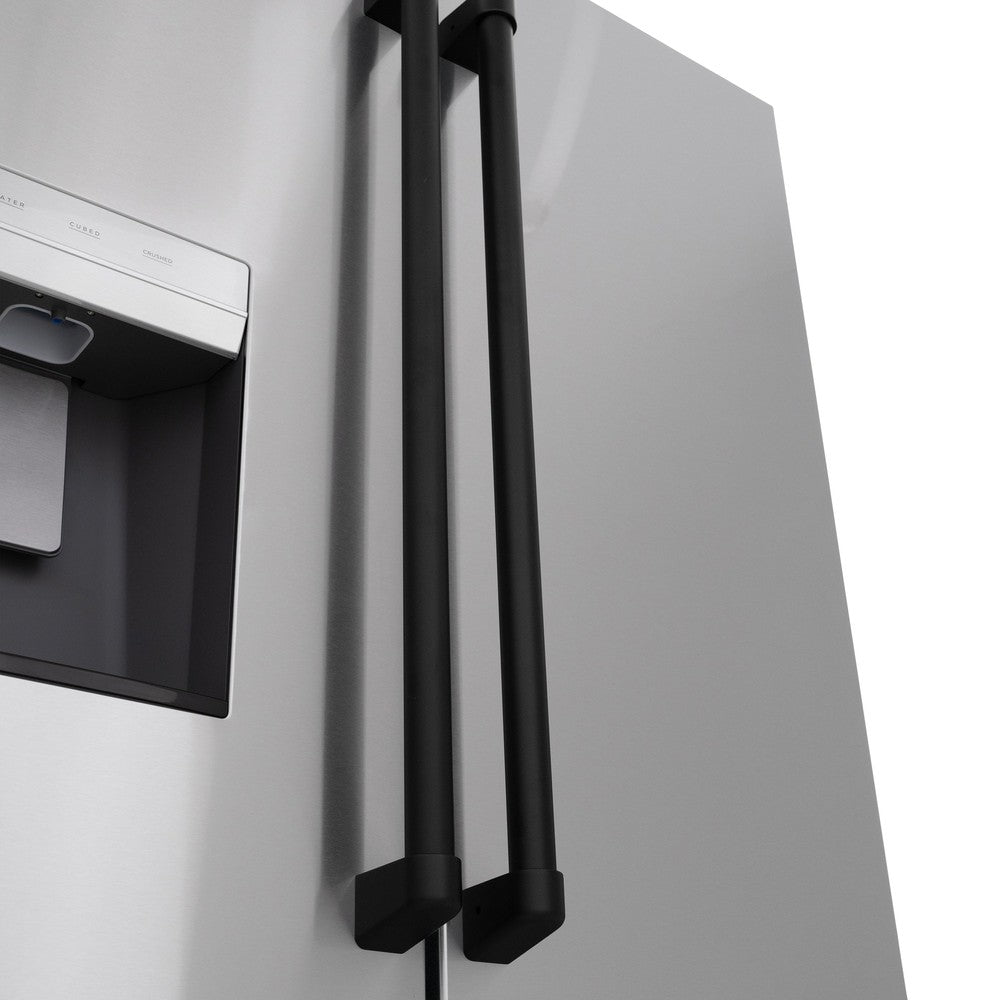 Autograph Edition 36 In. 28.9 Cu. Ft. Standard-depth French Door External Water Dispenser Refrigerator With Dual Ice Maker In Fingerprint-resistant Stainless Steel And Matte Black Traditional RSMZW36MB