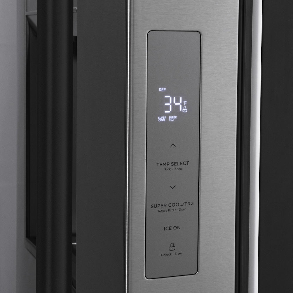 Autograph Edition 36 In. 28.9 Cu. Ft. Standard-depth French Door External Water Dispenser Refrigerator With Dual Ice Maker In Fingerprint-resistant Stainless Steel And Matte Black Traditional RSMZW36MB