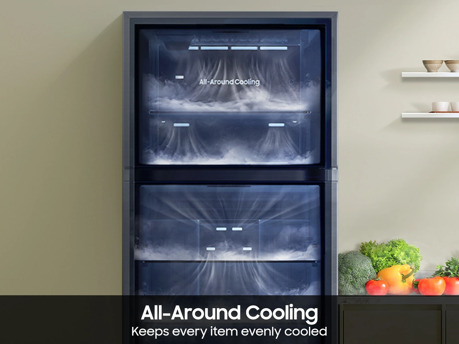 Bespoke AI Top Freezer All-Around Cooling | Garage Ready 18 cu.ft. RT18DG6500SRAA