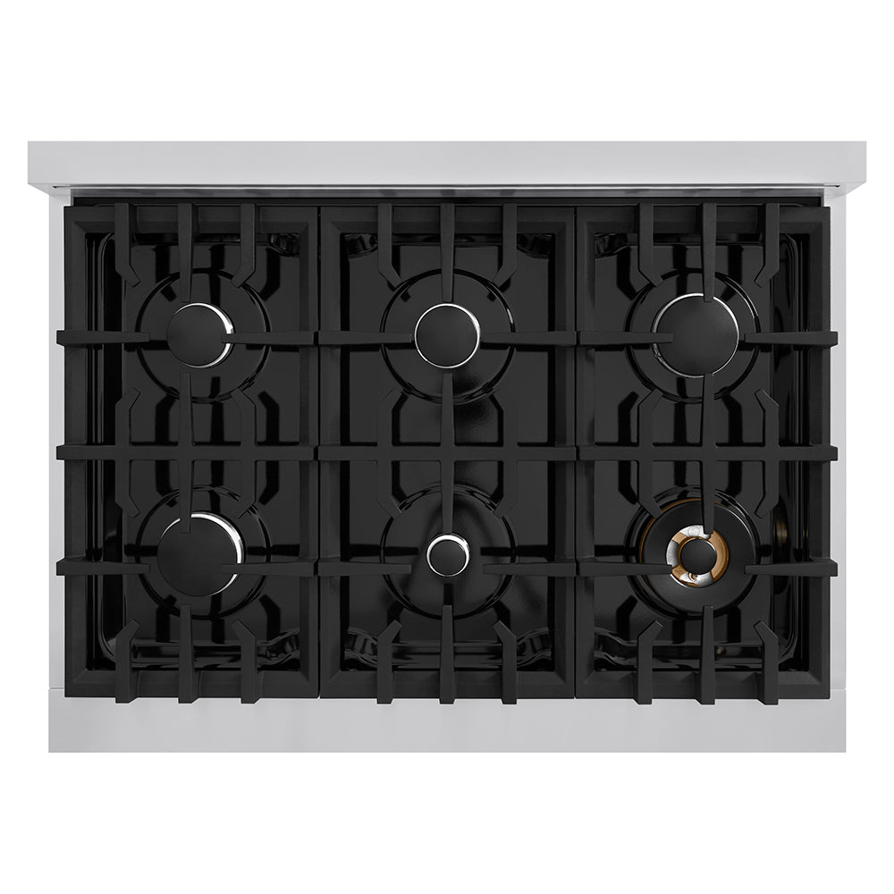 36 In. Classic Gas Rangetop With 6 Burners And Porcelain Cooktop In Stainless Steel RT36