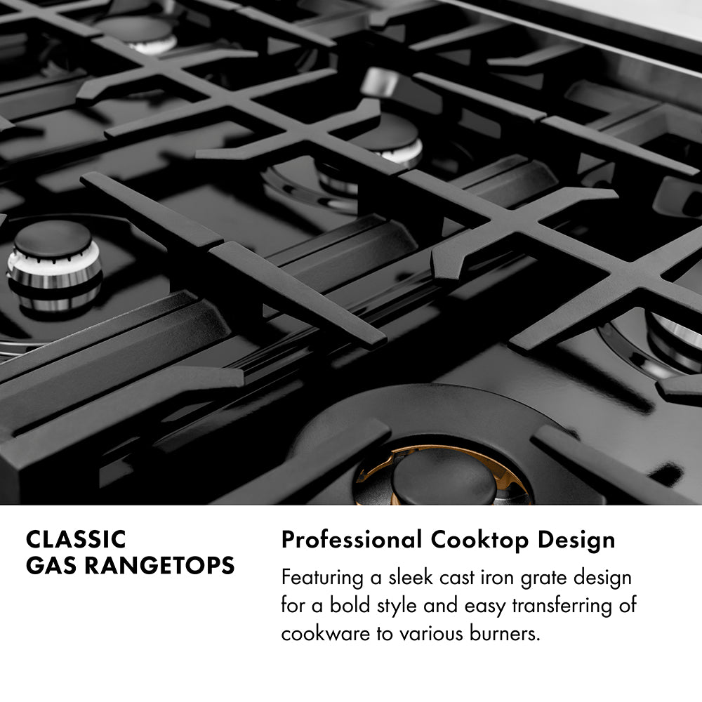 36 In. Classic Gas Rangetop With 6 Burners And Porcelain Cooktop In Stainless Steel RT36