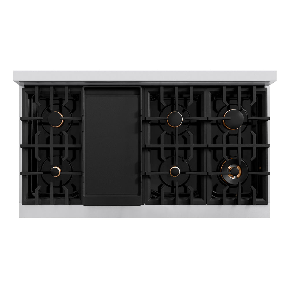 48 In. Classic Gas Rangetop With 8 Burners And Porcelain Cooktop In Stainless Steel RT48
