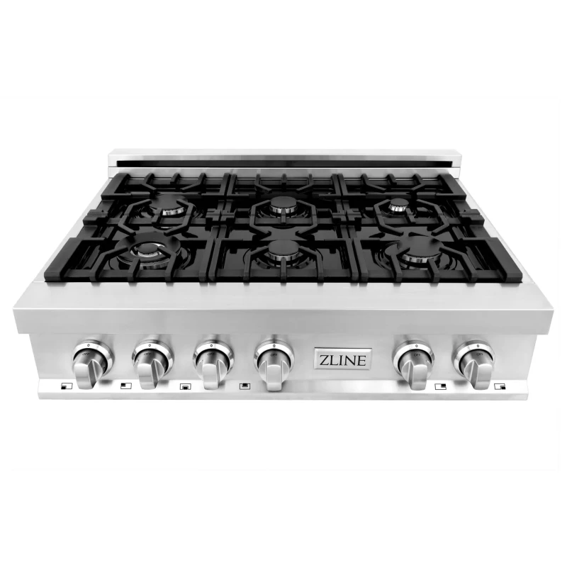 36" Porcelain Gas Stovetop with 6 Gas Burners and Griddle RTGR36