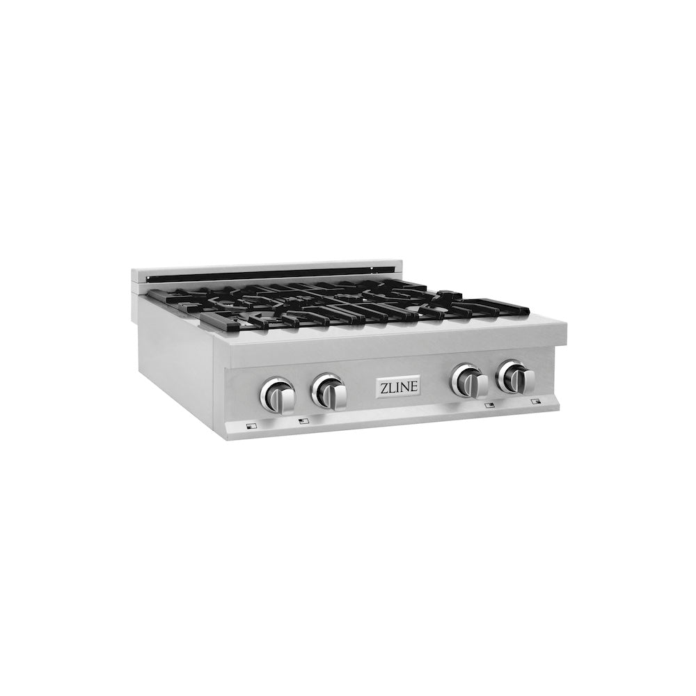 30 In. Legacy Gas Rangetop With 4 Burners And Porcelain Cooktop In Satin Stainless Steel RTS30