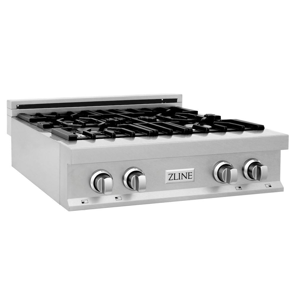 30 In. Legacy Gas Rangetop With 4 Burners And Porcelain Cooktop In Satin Stainless Steel RTS30