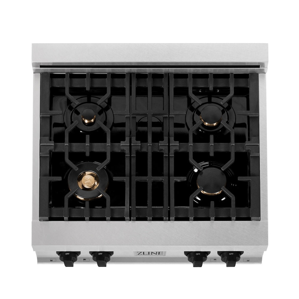 Autograph Edition 30" Porcelain Rangetop with 4 Gas Burners and Matte Black Accents RTSZ30MB