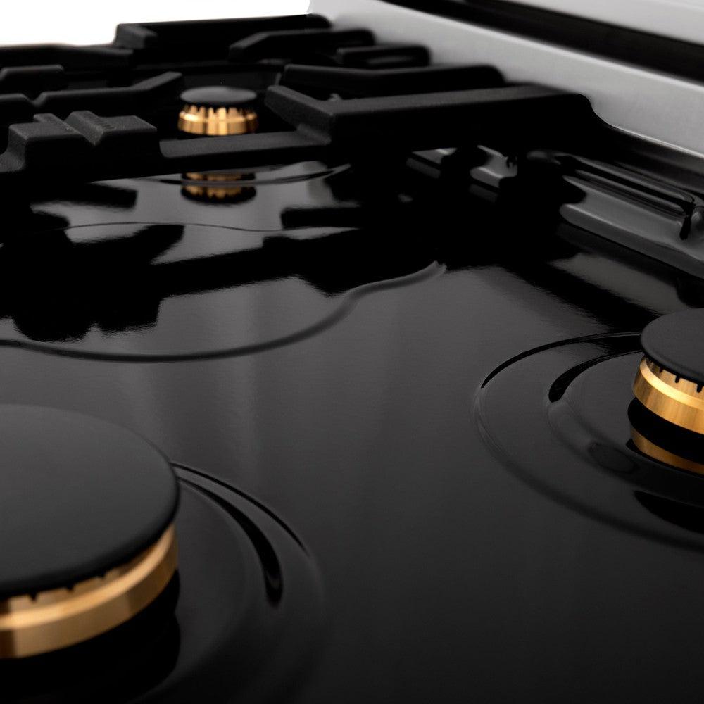 Autograph Edition 30 In. Legacy Gas Rangetop With 4 Burners And Porcelain Cooktop In Stainless Steel With Polished Gold Accents RTZ30G