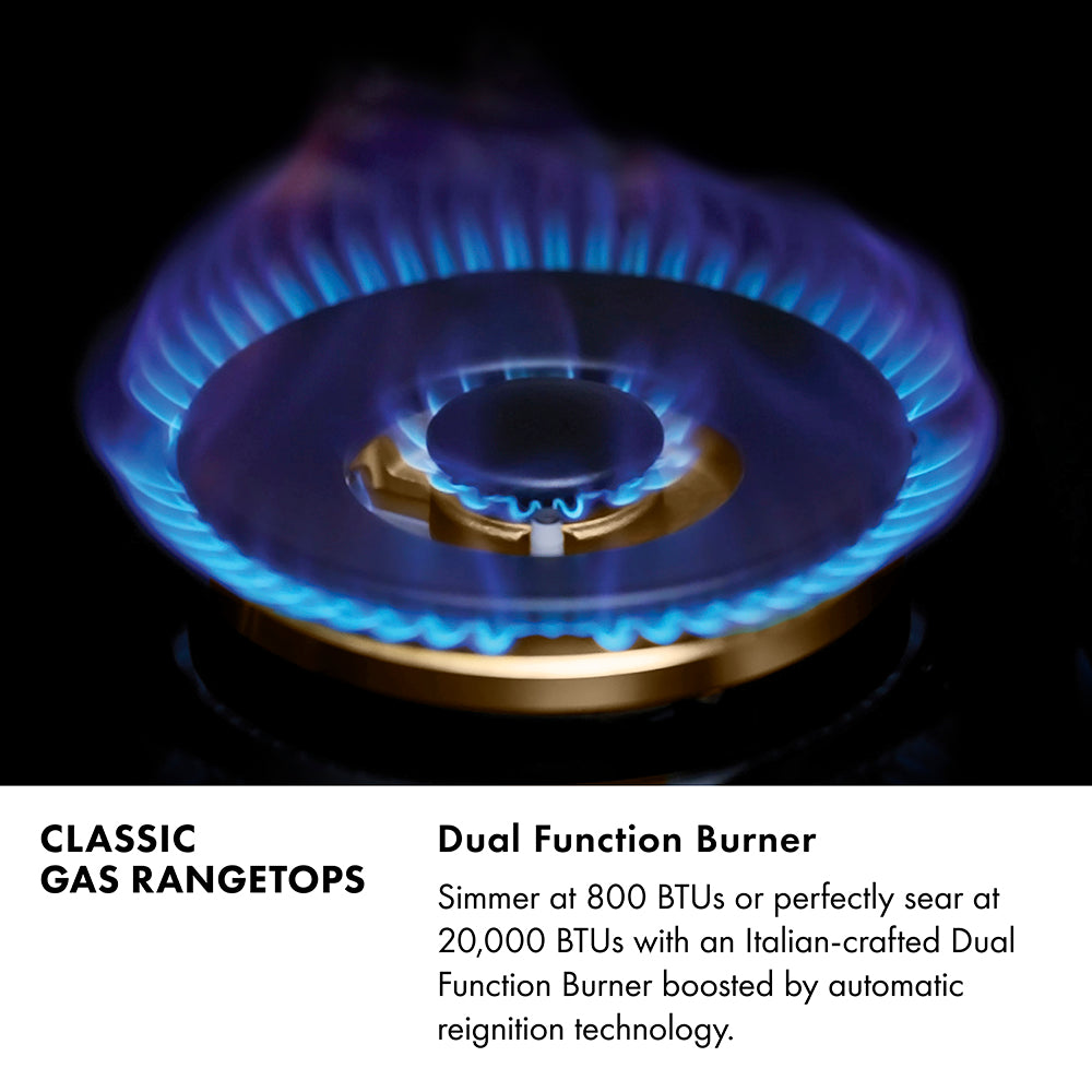 Autograph Edition 36" Porcelain Rangetop with 6 Gas Burners and Matte Black Accents RTZ36MB