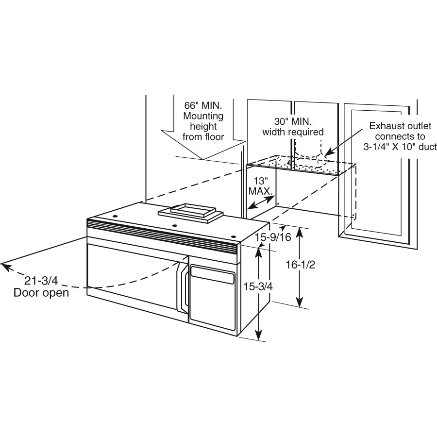 1.4 Cu. Ft. Over-the-Range Microwave Oven RVM1435BJ, product image 5 of 5