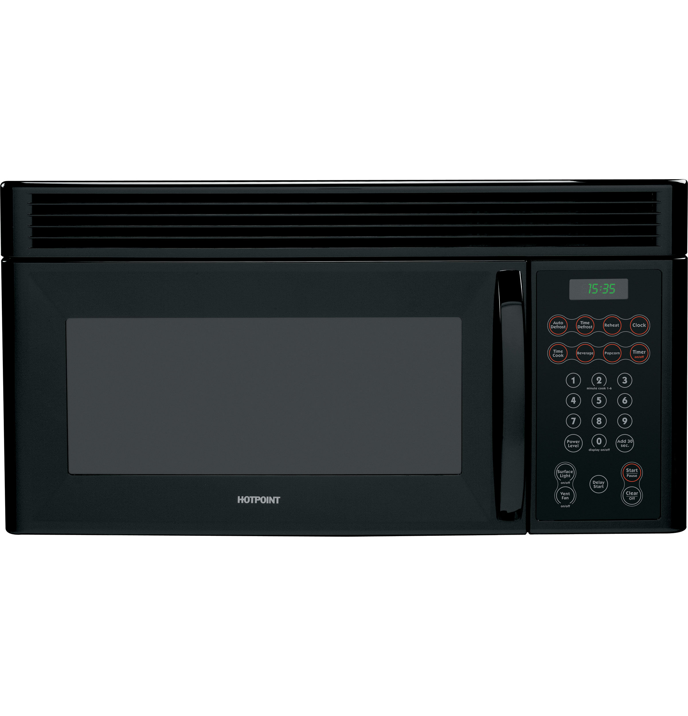 Hotpoint® 1.5 Cu. Ft. Over-the-Range Microwave Oven RVM1535DMBB