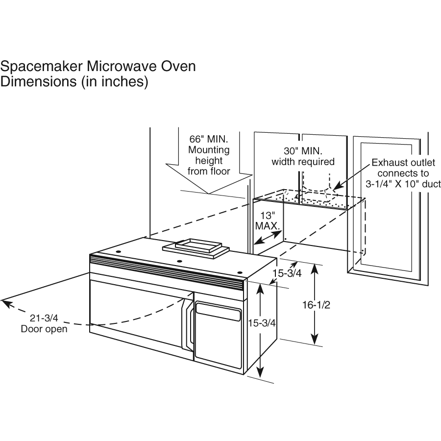 1.6 Cu. Ft. Over-the-Range Microwave Oven RVM1635WJ, product image 3 of 3