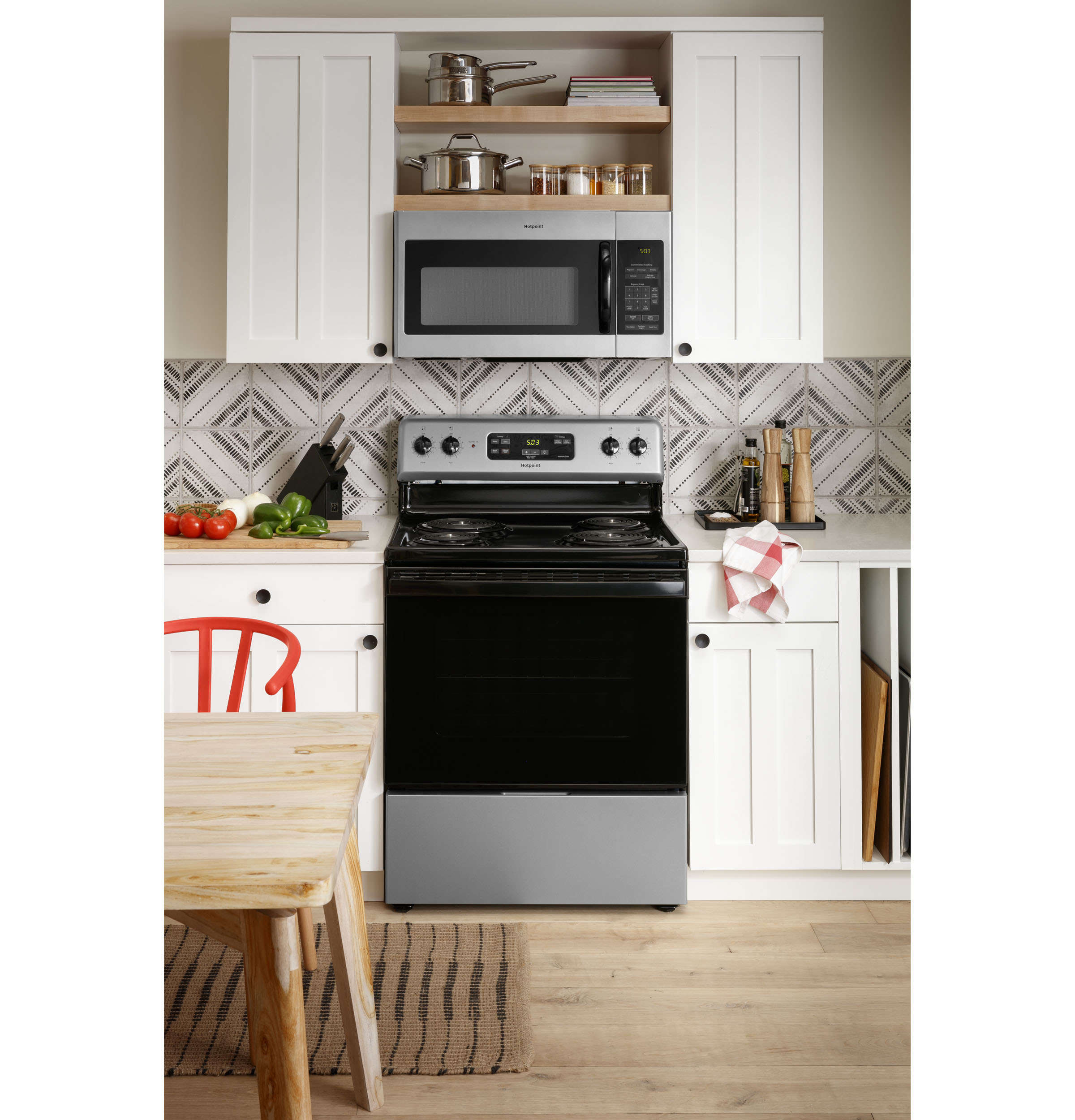 Hotpoint® 1.6 Cu. Ft. Over-the-Range Microwave Oven RVM5160MPSA