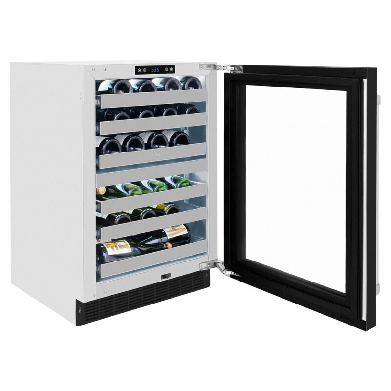 24 In. Touchstone Dual Zone 44 Bottle Wine Cooler With Black Matte Glass Door RWDOBLM24