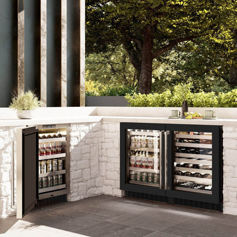 24 In. Touchstone Dual Zone 44 Bottle Wine Cooler With Black Matte Glass Door RWDOBLM24