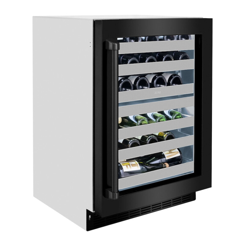 24 In. Touchstone Dual Zone 44 Bottle Wine Cooler With Black Stainless Steel Glass Door RWDOBS24