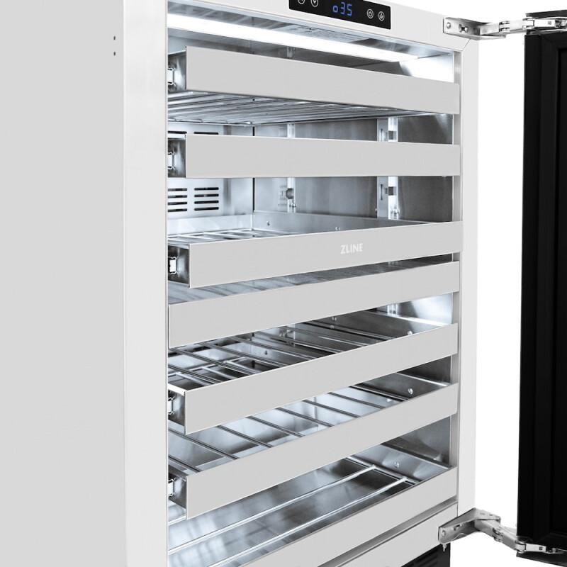 24 In. Touchstone Dual Zone 44 Bottle Wine Cooler With Black Stainless Steel Glass Door RWDOBS24