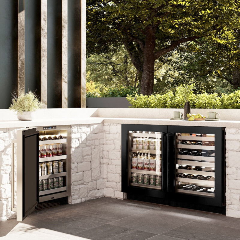 24 In. Touchstone Dual Zone 44 Bottle Wine Cooler With Black Stainless Steel Glass Door RWDOBS24