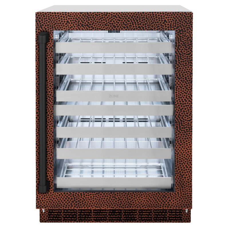 24 In. Touchstone Dual Zone 44 Bottle Wine Cooler With Hand Hammered Copper Glass Door RWDOHH24