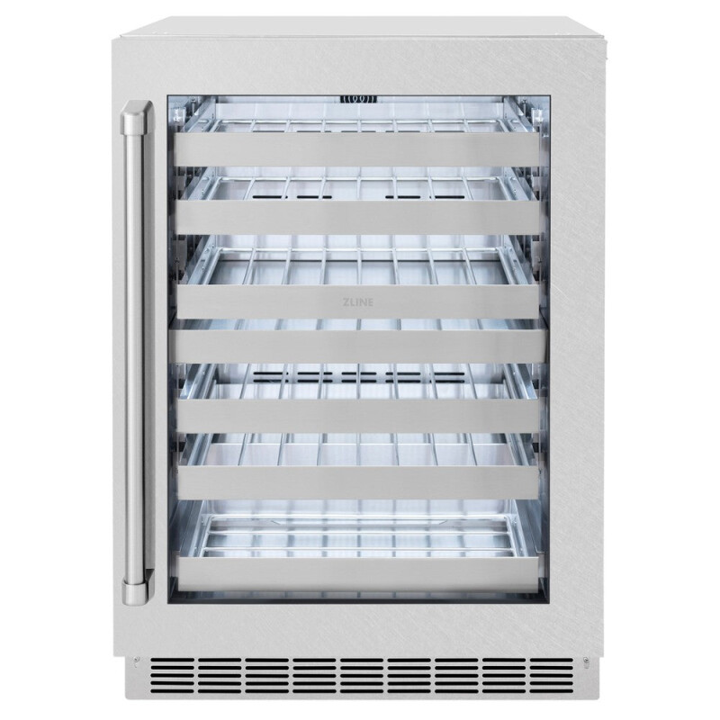 ZLINE 24 in. Touchstone Dual Zone 44 Bottle Wine Cooler With DuraSnow® Stainless Steel Glass Door (RWDO-SN-24) RWDOSN24