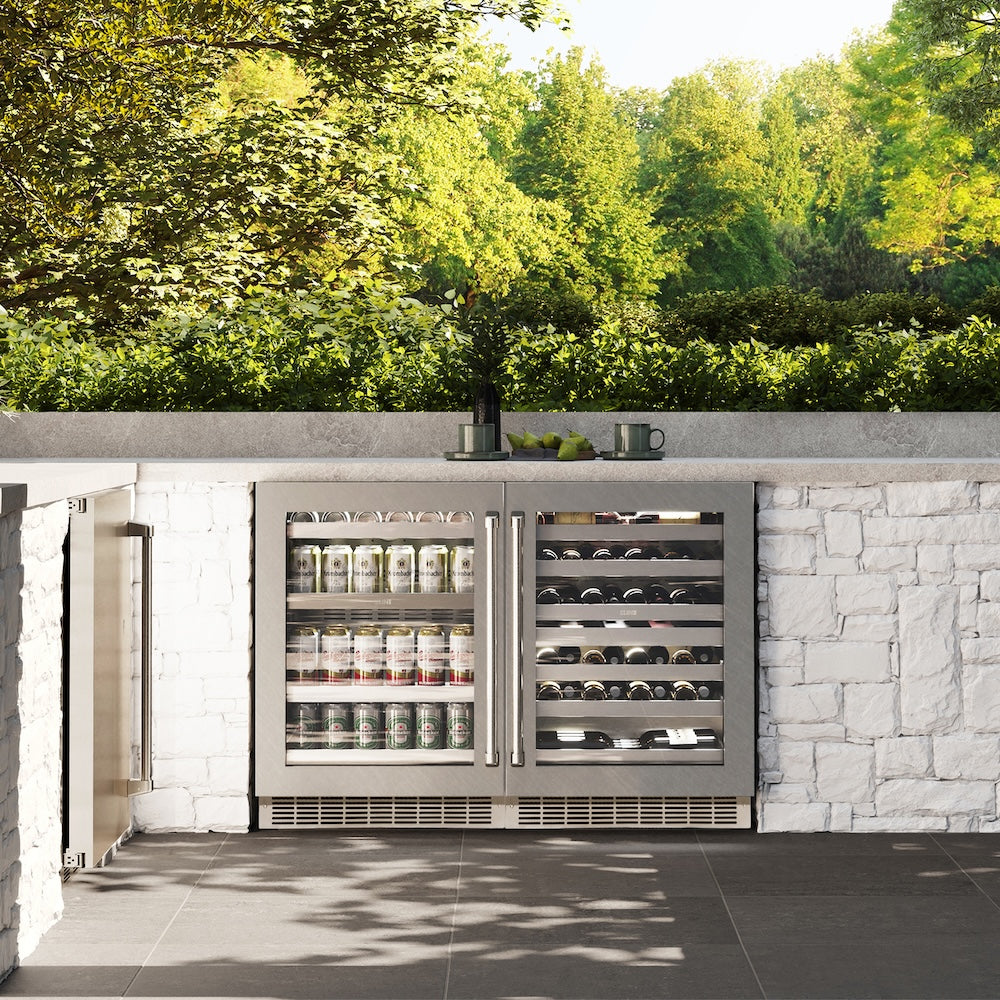 24 In. Touchstone Dual Zone 44 Bottle Wine Cooler With Satin Stainless Steel Glass Door RWDOSN24