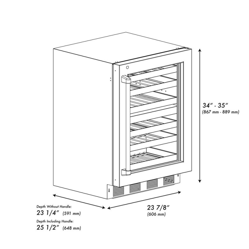 ZLINE 24 in. Touchstone Dual Zone 44 Bottle Wine Cooler With White Matte Glass Door (RWDO-WM-24) RWDOWM24