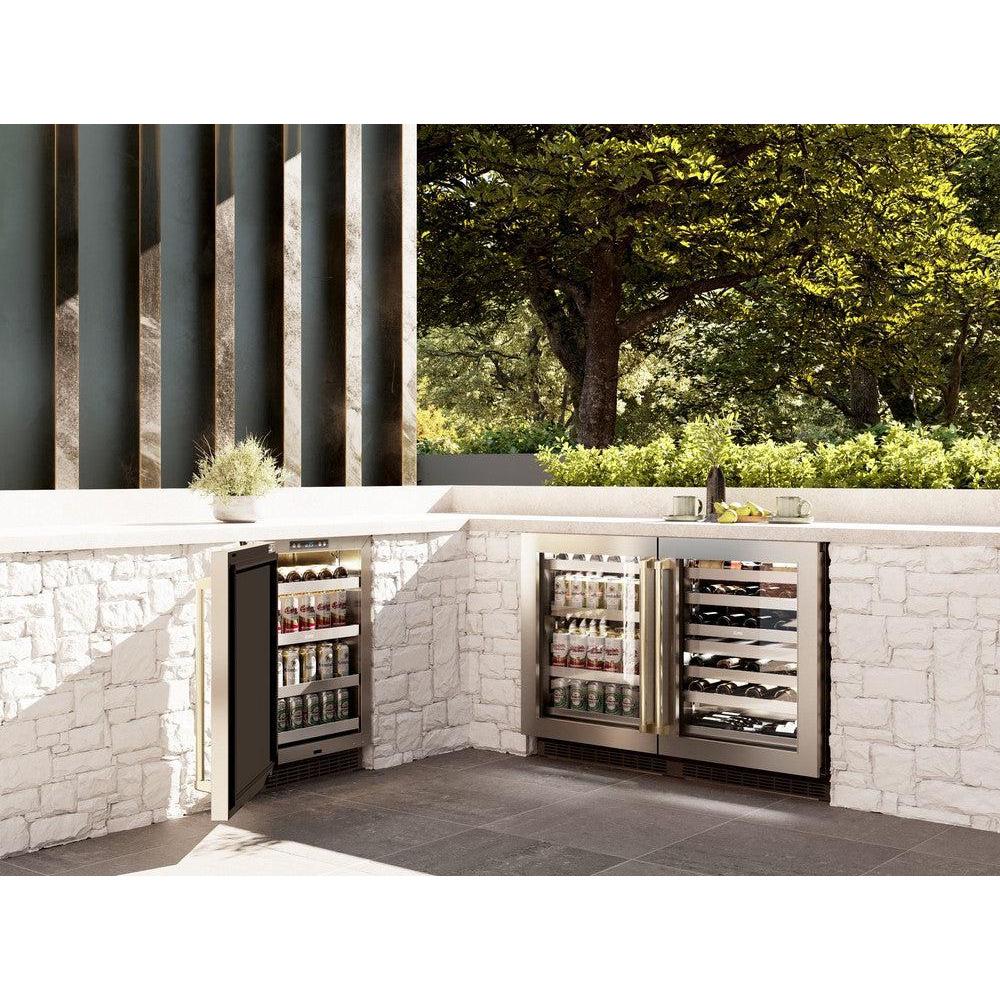 Autograph Edition 24 In. Touchstone Dual Zone 44 Bottle Wine Cooler With Stainless Steel Glass Door And Champagne Bronze Handle RWDOZGS24CB